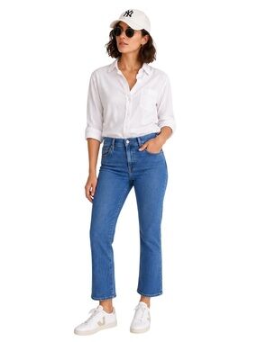 J. Crew Kick Out Jeans Size 31 Vintage Wash High Waist Normcore Cropped